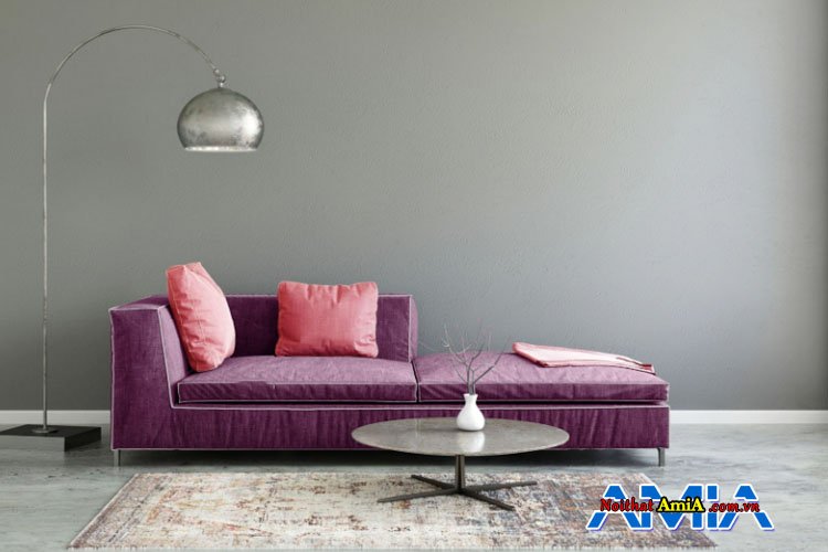 Mẫu ghế sofa giường nằm hiện đại màu tím