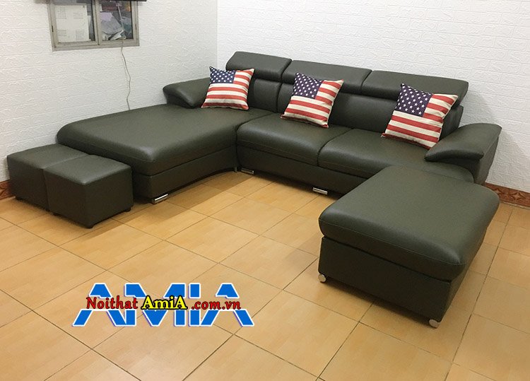 Hình ảnh bộ sofa góc da giá rẻ Hà Nội đẹp