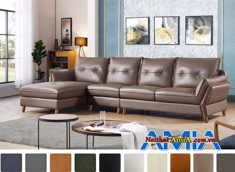 ghế sofa góc da microfiber cao cấp AmiA SF1992135