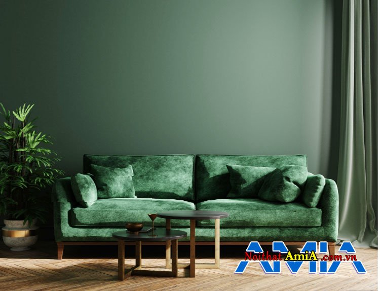 Thông tin bộ bàn ghế sofa màu rêu kê phòng khách đẹp