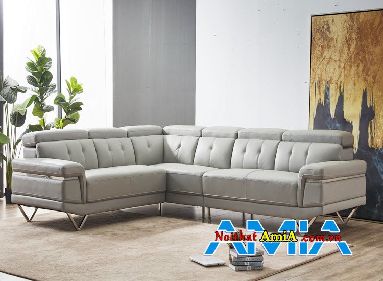 Hình ảnh Bàn ghế sofa da nhập khẩu hiện đại