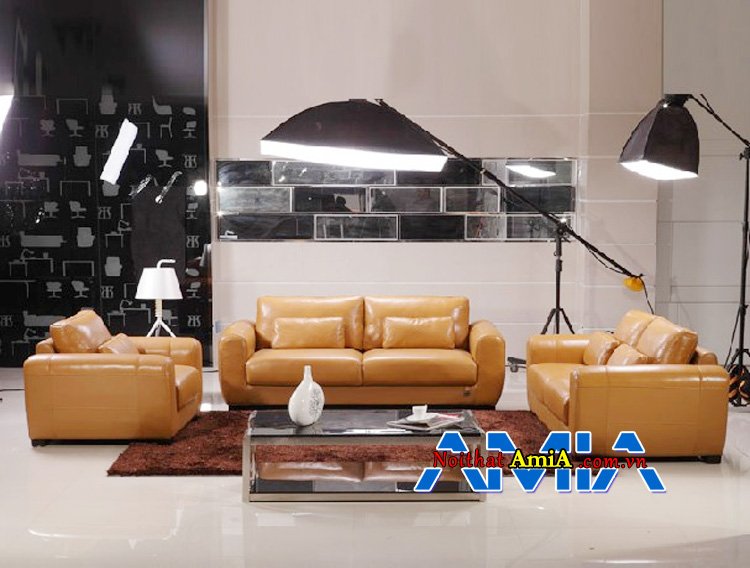 bàn ghế sofa da tiếp khách văn phòng AmiA SF199224