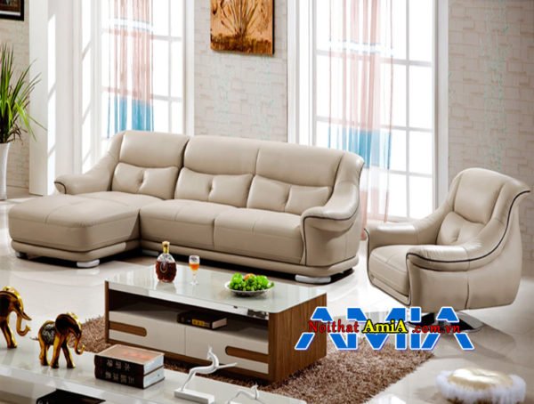 Mẫu bàn ghế sofa góc da văn phòng hiện đại AmiA SF1992222