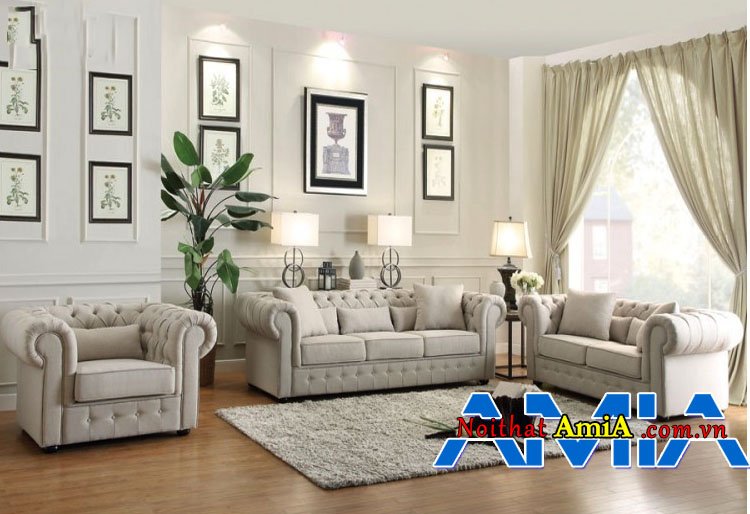 Hình ảnh mẫu ghép bộ sofa tân cổ điển phong cách Châu Âu