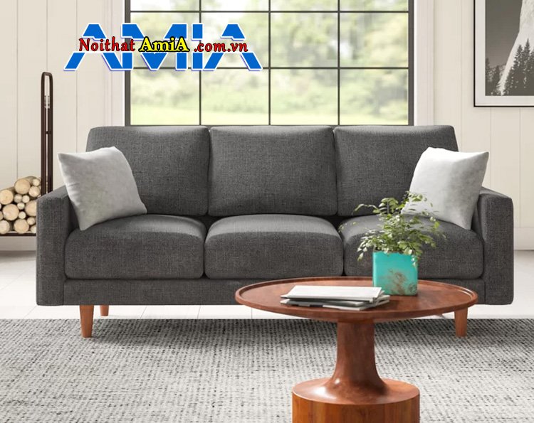 sofa nỉ văng hiện đại giá rẻ kết hợp bàn trà gỗ