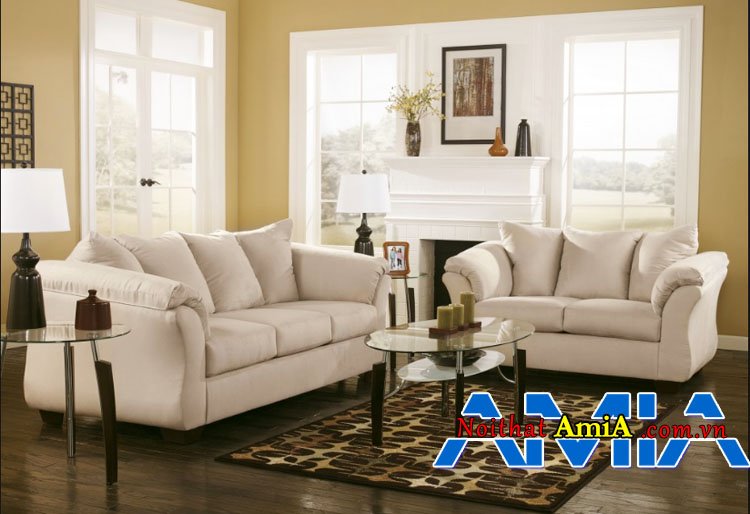 Bộ sofa tân cổ điển giá rẻ màu trắng