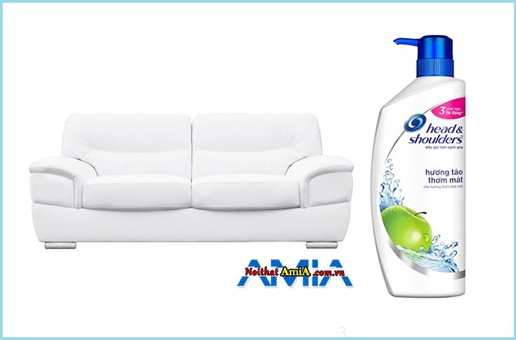 Cách làm sạch sofa da màu trắng bằng dầu gội đầu