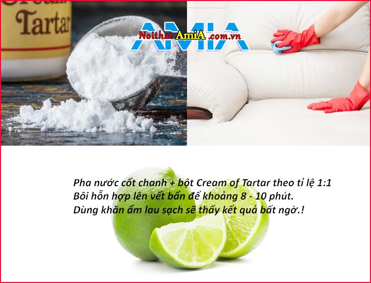 Cách vệ sinh sofa da bằng bột Cream Of Tartar