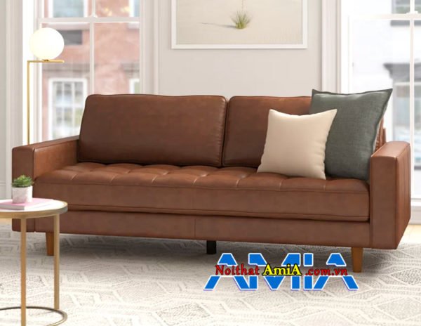 ảnh ghế sofa da màu bò hiện đại AmiA SF1992158