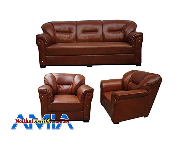 sofa bộ văn phòng màu da bò