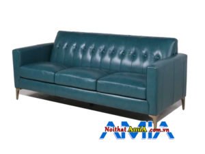 ảnh ghế sofa da màu xanh rêu kích thước nhỏ AmiA SF1992160