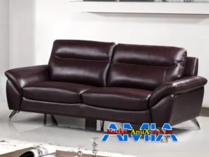 Ảnh sofa da phòng khách nhỏ màu cafe AmiA SF1992214