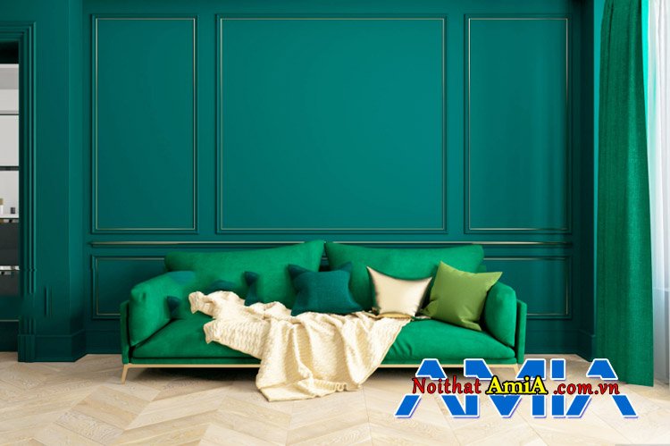 Mẫu ghế sofa nỉ màu xanh đẹp thanh lý giá rẻ tại Hà Nội