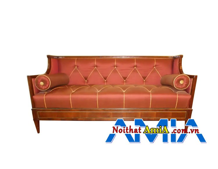 Mẫu ghế sofa tân cổ điển giá rẻ màu đỏ cam