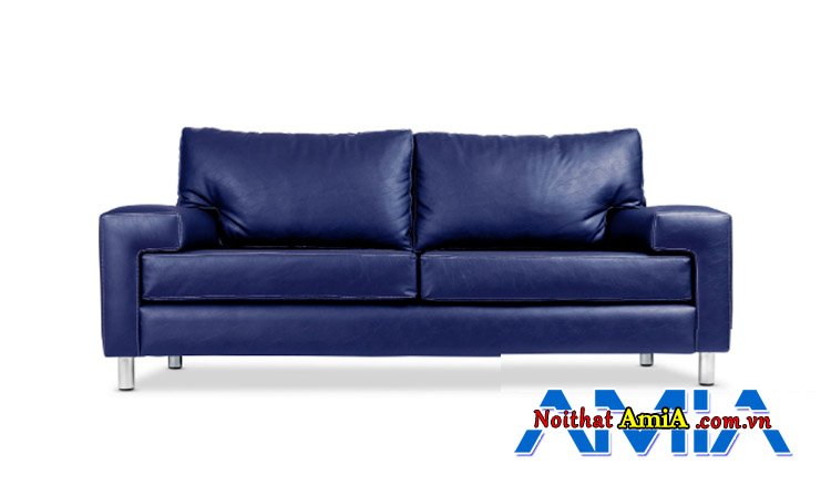 Mẫu ghê sofa da màu xanh dương