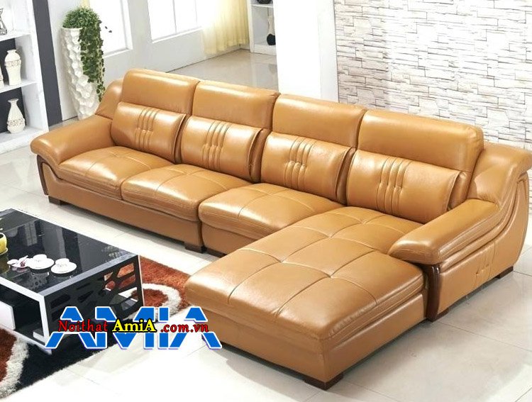 Hình ảnh bộ sofa da bò thật nhập khẩu Italy sang trọng