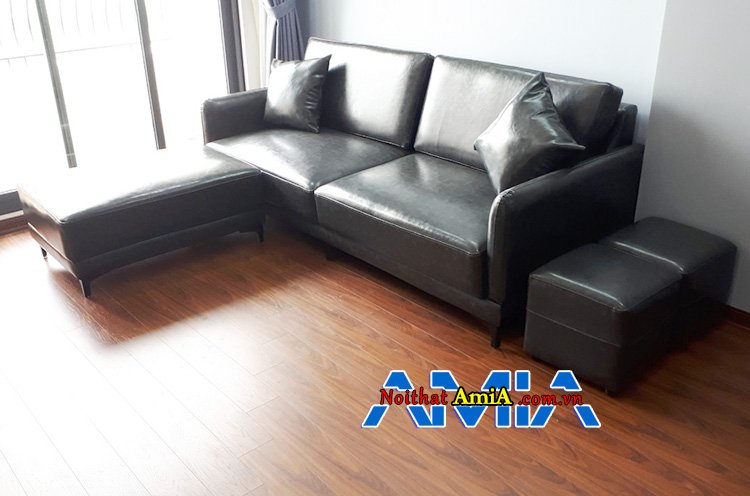 Chiếc ghế sofa da giá rẻ đẹp 2020 màu đen