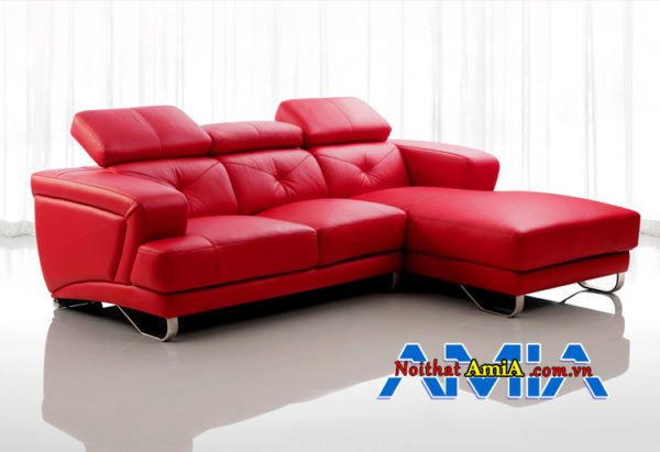 Hình ảnh Sofa da góc nhập khẩu Hàn Quốc màu đỏ đẹp AmiA SF1992239