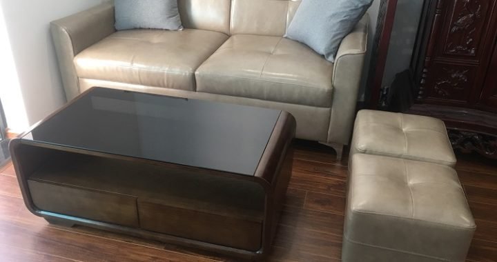 Chiếc ghế sofa da phòng khách nhỏ chỉ 1m6