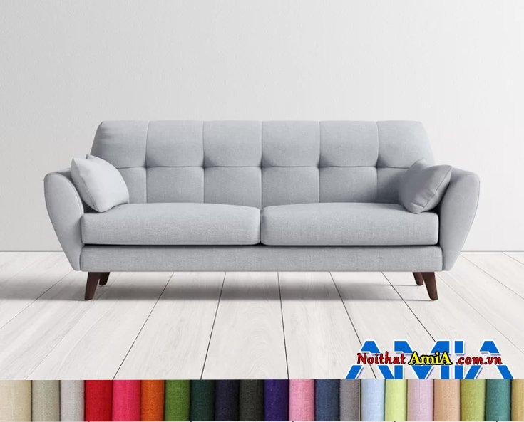 sofa giá rẻ văng nỉ chân gỗ tròn cao