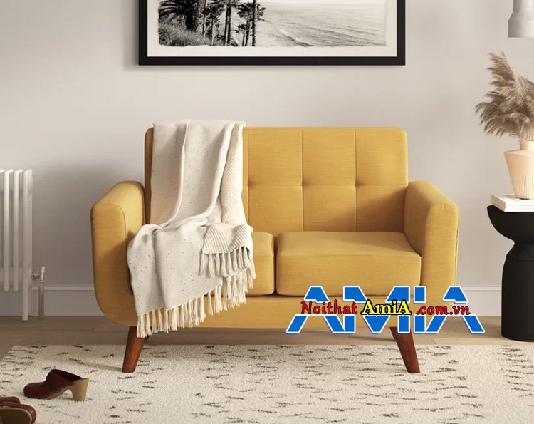 sofa văng bọc vải giá rẻ màu cam đẹp