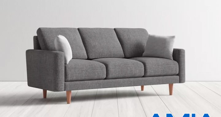 sofa văng bọc vải nỉ giá rẻ tay vịn vuông