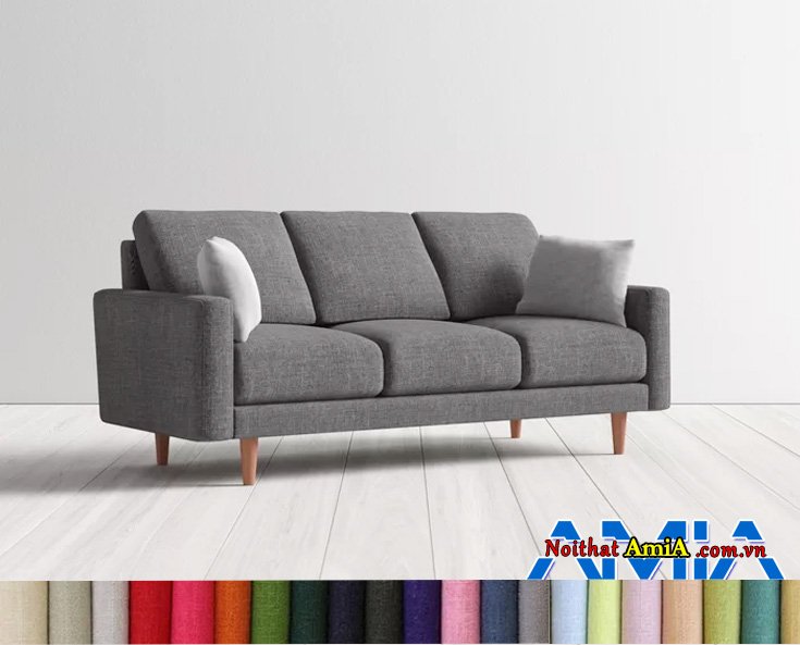 sofa văng bọc vải nỉ giá rẻ tay vịn vuông