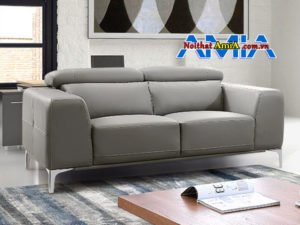 Hình ảnh Sofa văng da nhập khẩu Hàn Quốc màu ghi đẹp AmiA SF1992243
