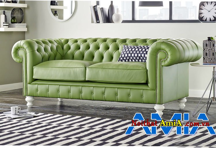 Sofa văng da thiết kế tân cổ điển AmiA SFD220