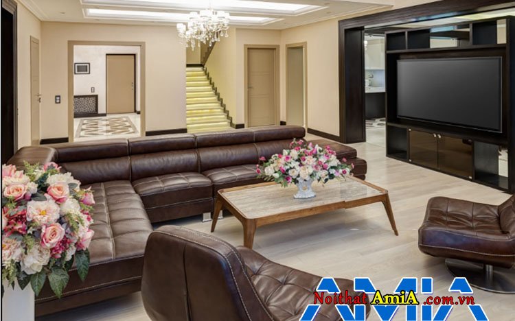 Hình ảnh bộ sofa chữ l biệt thự đẹp sang