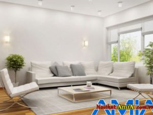 Màu sofa chữ l phòng khách rộng lớn