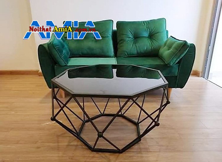 Bàn trà bát giác kết hợp sofa văng