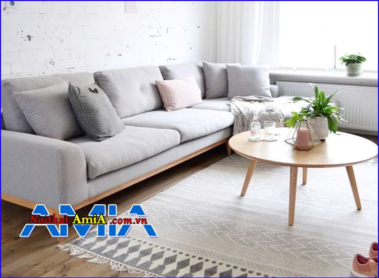 àn trà gỗ công nghiệp kết hợp sofa văng