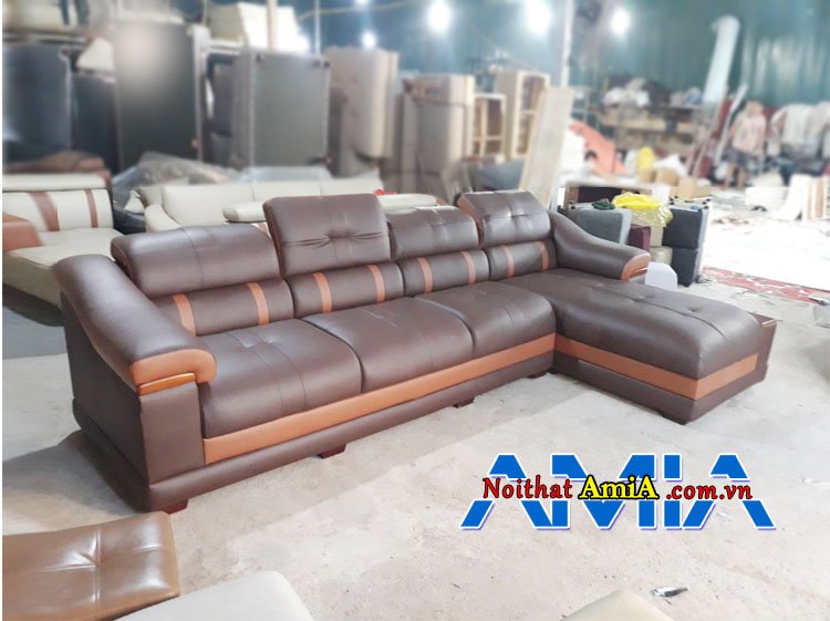 Bộ ghế sofa chữ l bọc da nhập khẩu hiện đại