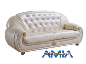 Sofa bọc da màu trắng tân cổ điển ấn tượng AmiA SF1992211