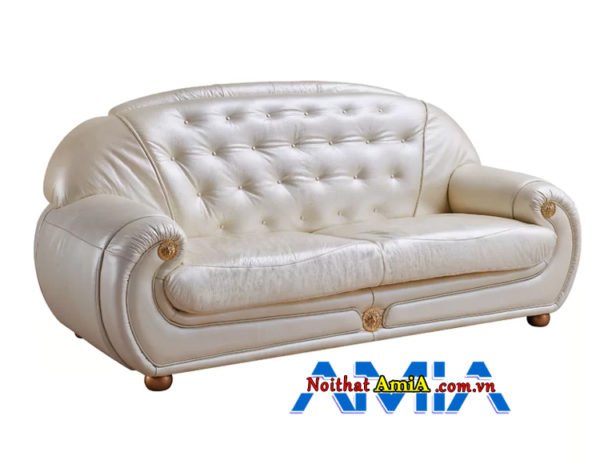 Sofa bọc da màu trắng tân cổ điển ấn tượng AmiA SF1992211