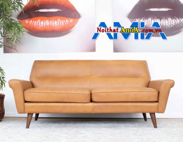 Ghế sofa da lộn nhỏ gọn tay vịn bè