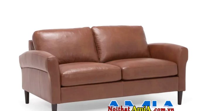 Sofa da nhỏ gọn tay vịn hình quả trám