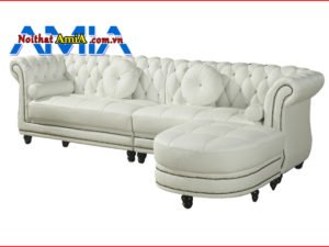 sofa da tân cổ điển cao cấp