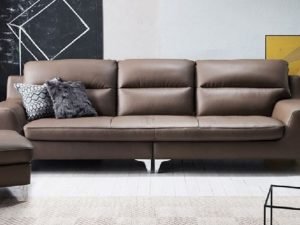 Sofa da tay vịn vuông phong cách, nhỏ gọn