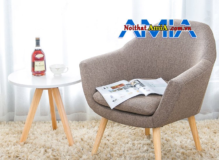 sofa đơn kết hợp bàn trà tròn