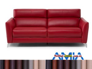 sofa da nhỏ gọn màu đỏ đẹp