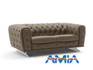 Sofa tân cổ điển bọc da đẹp dài 2m AmiA SF1992212