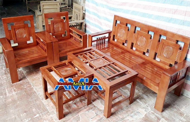 Hình ảnh bàn ghế sofa gỗ cho phòng khách nhỏ