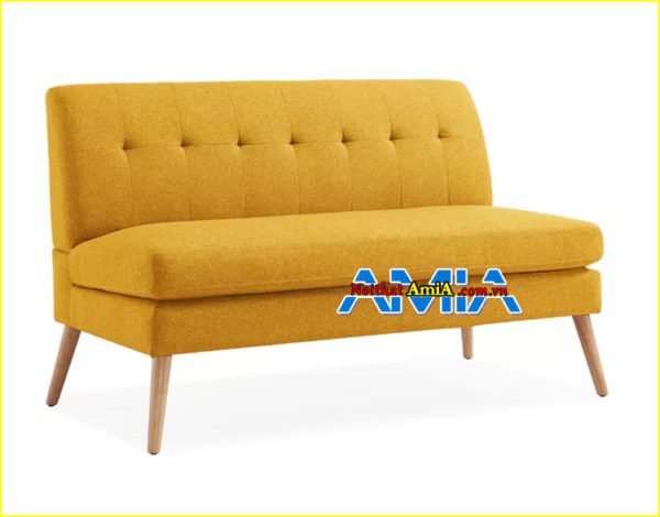 Hình ảnh bộ ghế sofa văng mini giá rẻ Hà Nội màu cam đẹp