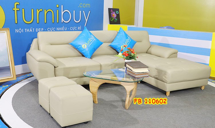 Hình ảnh ghế sofa góc nhỏ bọc da hiện đại