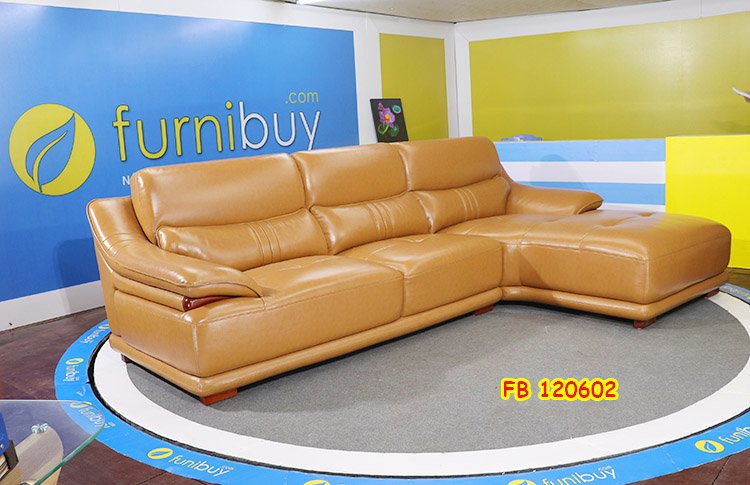 Hình ảnh ghế sofa nhỏ gọn chữ L bọc da cao cấp