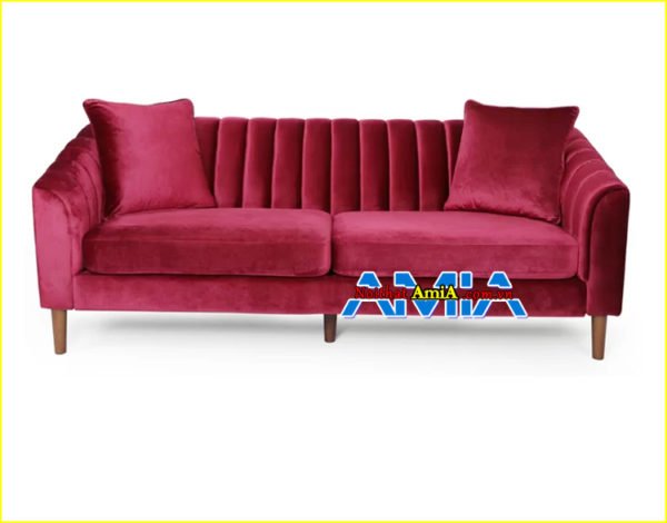 Hình ảnh ghế sofa nhung nhỏ đẹp màu đỏ