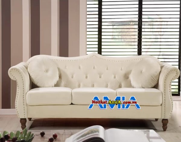 Hình ảnh ghế sofa nỉ tân cổ điển nhỏ gọn phòng khách