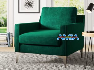 Nếu bạn thích màu xanh lá cây cũng có thể lựa chọn chiếc sofa đơn này cho phòng khách